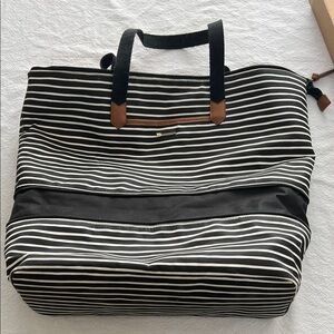 Stella & Dot Black and White Striped Tote